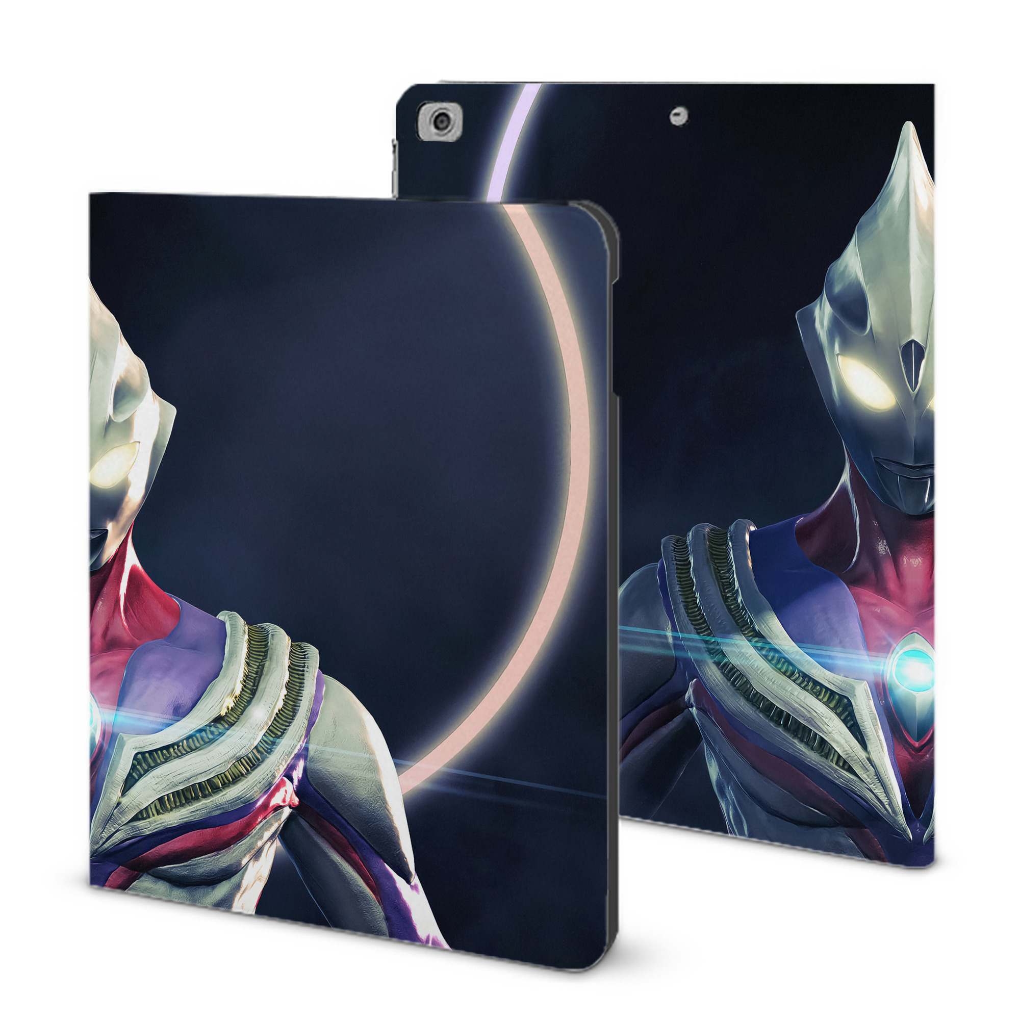 （画像用） ウルトラマン Ultraman IPad ケース ブック型 PUレザー TPU 耐衝撃 軽量 薄型 ペン収納なし 全面保護 IPad 各モデル対応
